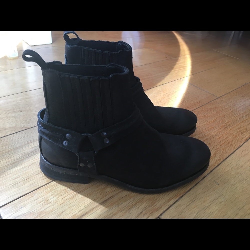 All Saints biker boots, distressed leather,Size 37